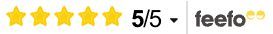 5 Star Feefo Reviews