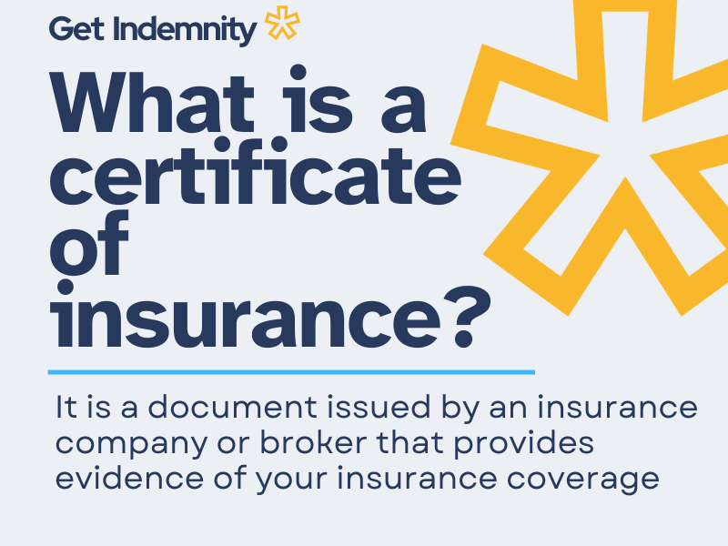 What is a Certificate of Insurance? It is a document issued by an insurance company or broker and provides evidence of your coverage