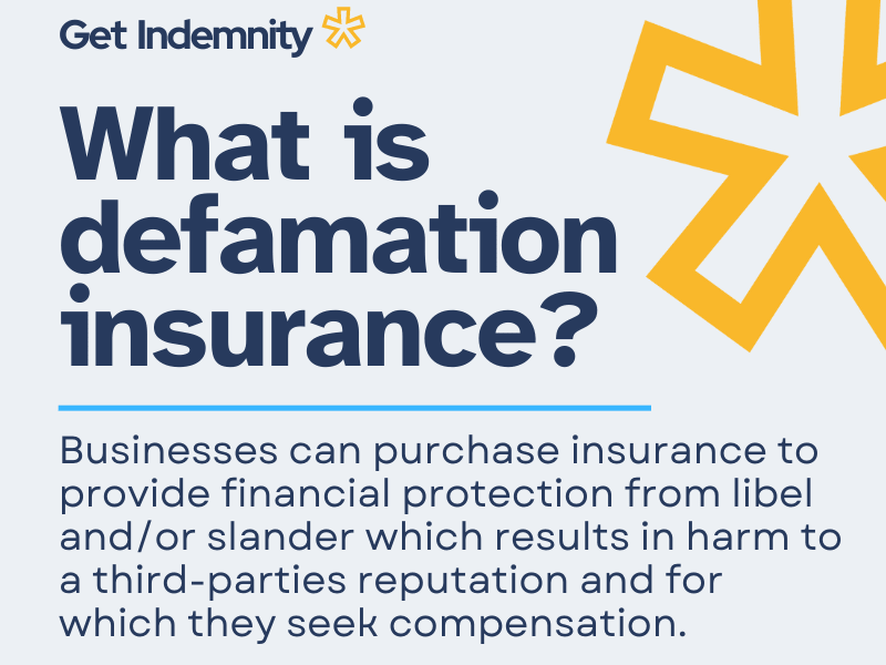 What is defamation insurance?